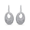 Sterling Silver 1/6ct TDW White Diamond Oval Dangle Earrings (JK, I2-I3)