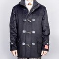 Mantoni Men's Black Wool/ Cashmere Blend Toggle Coat