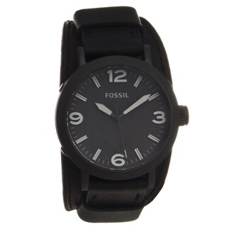 Fossil Men's Stainless Steel 'Clyde' Wide Leather Cuff Watch