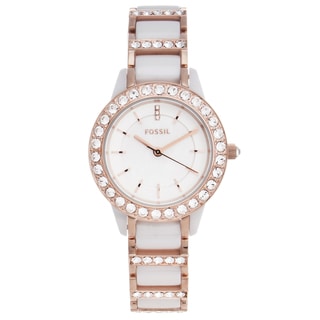 Fossil Women's 'Jesse' Ceramic and Goldtone Glitz Watch