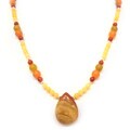 Every Morning Design Olive Green Saturn Jasper Necklace