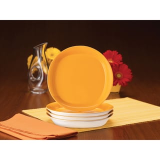 Rachael Ray 'Round and Square' 4-piece Lemon Zest Salad Plate Dinnerware Set