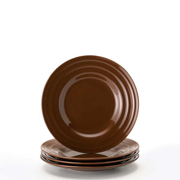 Rachael Ray Double Ridge Brown 8 inch Salad Plates (Set of 4) Rachael Ray Plates