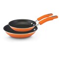 Rachael Ray Orange Hard Enamel 8.25-inch and 11-inch Twin Pack Skillet Cookware Set