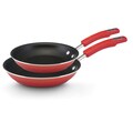 Rachael Ray Red Hard Enamel 8.25-inch and 11-inch Twin Pack Skillet Cookware Set