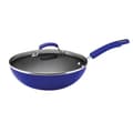 Rachael Ray Hard Enamel Cookware Blue Two-Tone 11-Inch Covered Saute Pan