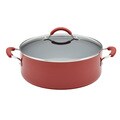 KitchenAid Aluminum 7.5-Quart Red Covered Wide Stockpot