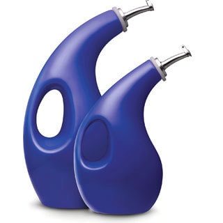 Rachael Ray Serveware Blue EVOO and Vinegar Bottles