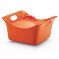 Rachael Ray Stoneware Cassersquare 3.5-Quart Orange Covered Baking Dish