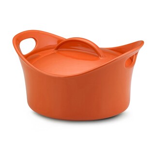 Rachael Ray Stoneware Orange 2.75-quart Casserround Covered Baking Dish