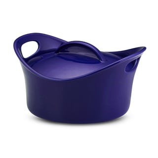 Rachael Ray Stoneware Blue 2.75-quart Casserround Covered Baking Dish