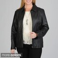 Excelled Women's Plus Size Zip Front Scuba
