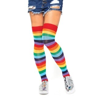 Leg Avenue Women's Rainbow Knit Thigh Highs