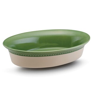 Paula Deen Signature Stoneware Southern Gathering 2-Quart Green Au Gratin Dish