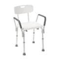 Drive Medical Bath Bench with Back and Removable Padded Arms