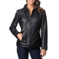 Excelled Women's Leather Zip-front Scuba Jacket