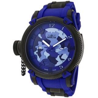 Invicta Men's 'Russian Diver/Siberian Tiger' Blue Rubber Watch