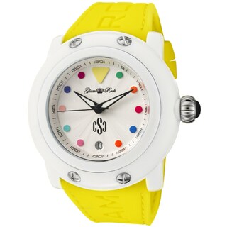Glam Rock Women's ''Crazy Sexy Cool'' Yellow Silicone Watch