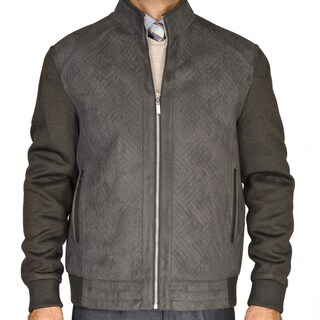 Mantoni Men's Slate Grey Knitted Wool Jacket