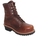 AdTec Men's 9-inch Brown Steel-toe Logger Boots