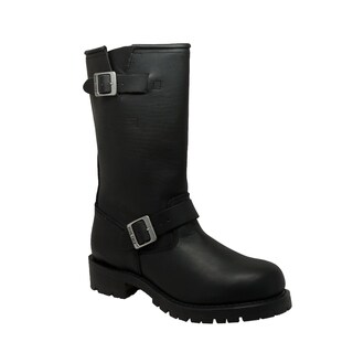 AdTec Men's Black Leather Engineer Boots
