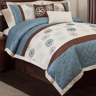 Lush Decor Covina Blue/Brown 6-piece Comforter Set