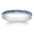 Sterling Silver Birthstone-colored Crystal Eternity Ring