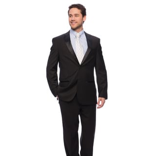 Caravelli Men's Black Satin-detailed Tuxedo