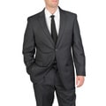 Ferretti Men's Charcoal Sharkskin Wool Suit