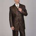 Mecca Men's 3-piece Rust Vested Suit with Fedora