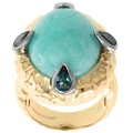 Michael Valitutti Two-tone Amazonite and London Blue Topaz Ring
