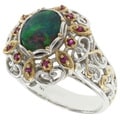 Michael Valitutti Two-tone Opal and Ruby Ring