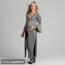 24/7 Comfort Apparel Women's Maternity Jersey Knit Duster Jacket