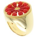 Michael Valitutti Kristen Gold over Silver Coral 'Sunburst' Ring