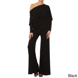 Tabeez Women's Black Jersey Draped Jumpsuit
