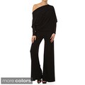 Tabeez Women's Black Jersey Draped Jumpsuit