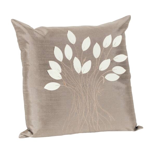 Leaf Design Khaki Decorative Throw Pillow 14919754