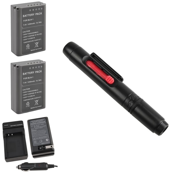 BasAcc Battery/ Charger/ Cleaning Pen for Olympus OM-D E-M5/ BLN-1