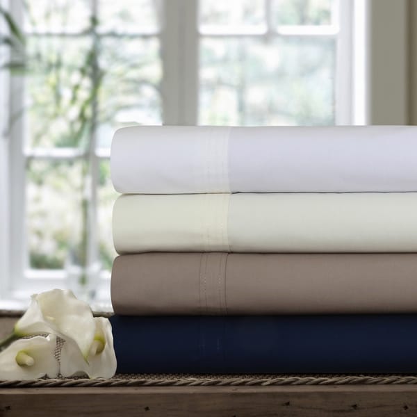Egyptian Cotton Percale 300 Thread Count Deep Pocket Sheet Set with
