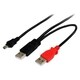 StarTech.com 3ft USB Y Cable for External Hard Drive