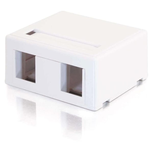 C2G 2-Port Keystone Jack Surface Mount Box - White