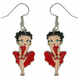 CGC Pewter and Stainless Steel Betty Boop Charm Earrings