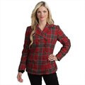 Live A Little Women's Red Plaid Peacoat