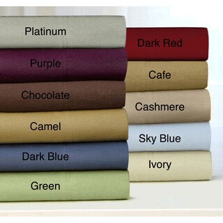 Tribeca Living Luxury Solid Flannel Deep Pocket Sheet Set