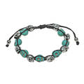 Numinous Smiling Skulls Recontructed Turquoise Bracelet (Thailand)