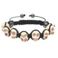 Bleek2Sheek Men's or Women's White Turquoise Skull Shamballa Macrame Bracelet