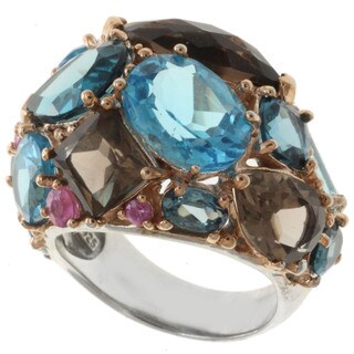 Michael Valitutti Two-tone Multi-gemstone Ring