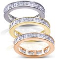 14k Gold 3ct TDW Princess Diamond Eternity Ring (H-I, I1-I2)