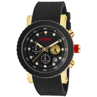 Red Line Men's 'Compressor' Black Textured Silicone Watch