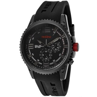 Red Line Men's 'Boost' Black Silicone Watch